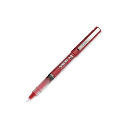 Pilot Pilot Precise V5 Rolling Ball Pen, Non-Refillable, Extra Fine, 0.5mm, Red Ink, Dozen 35336